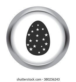 Easter egg icon on grey round background