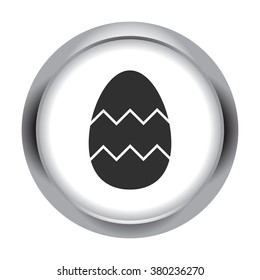 Easter egg icon on grey round background