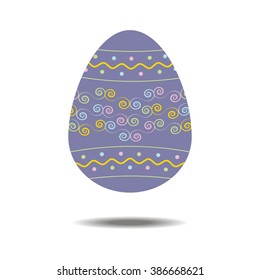 Easter Egg Icon on the white background. Vector illustration