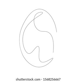 Easter egg icon one line drawing, vector illustration