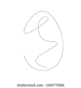 Easter egg icon one line drawing, vector illustration