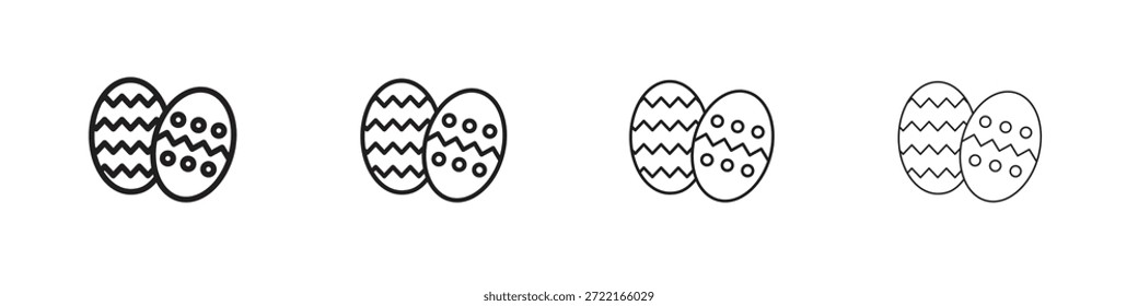 Icono de huevo de Pascua esbozar la tendencia de las versiones simples modernas