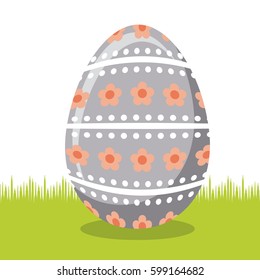 easter egg icon over white background. colorful design. vector illustration