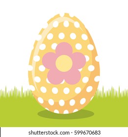 easter egg icon over white background. colorful design. vector illustration