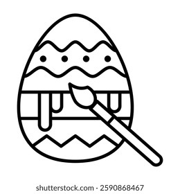easter egg icon with painting and brush