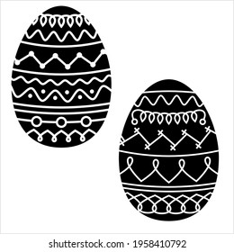 Easter Egg Icon, Paschal Egg Icon, Decorated Easter Gift Vector Art Illustration
