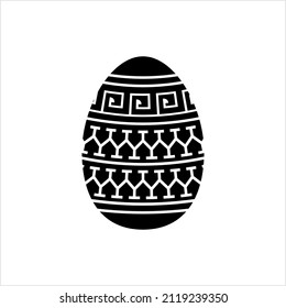 Easter Egg Icon, Paschal Egg Icon, Decorated Easter Gift Vector Art Illustration