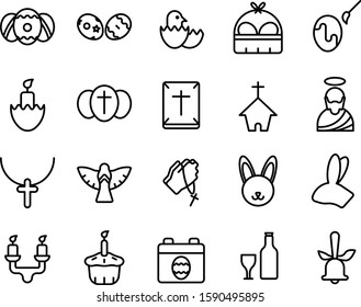 Easter egg icon set - egg, bible, rabbit, candle