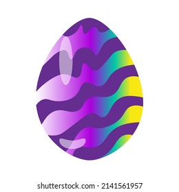 Easter egg icon set. Cute celebretion vector collection. Spring holiday illustration. Purple egg.