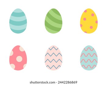 Easter egg icon set. Happy Easter decorating icon. Easter eggs spring icons collection