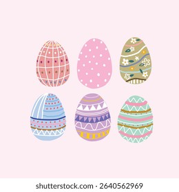 Easter egg icon set. Happy Easter decorating icon. Easter eggs spring icons collection