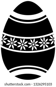Easter egg icon silhouette - vector illustration.