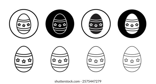 Easter egg icon Thin line art collection
