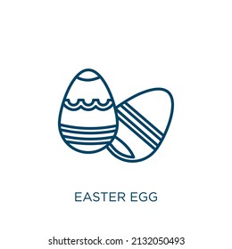 easter egg icon. Thin linear easter egg outline icon isolated on white background. Line vector easter egg sign, symbol for web and mobile