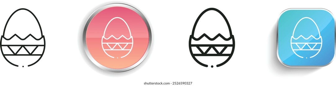 easter egg icon. Thin Linear, Regular and Button Style Design Isolated On White Background
