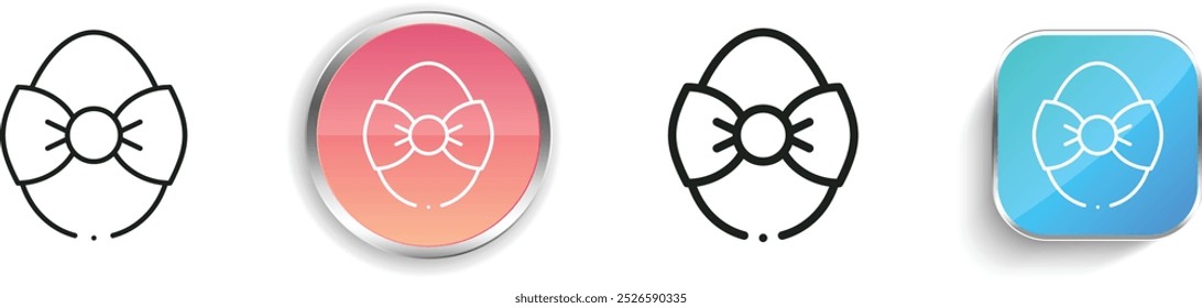 easter egg icon. Thin Linear, Regular and Button Style Design Isolated On White Background