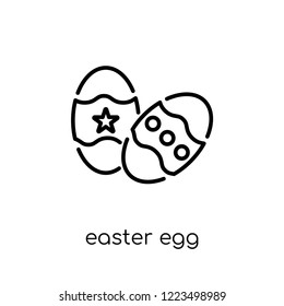 easter egg icon. Trendy modern flat linear vector easter egg icon on white background from thin line Christmas collection, outline vector illustration