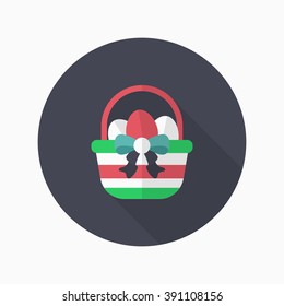 Easter egg icon , Vector flat long shadow design.