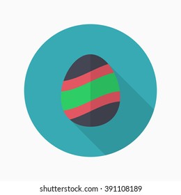 Easter egg icon , Vector flat long shadow design.