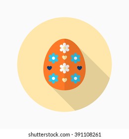 Easter egg icon , Vector flat long shadow design.