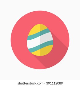 Easter egg icon , Vector flat long shadow design.