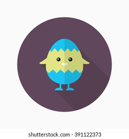 Easter egg icon , Vector flat long shadow design.
