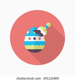 Easter egg icon , Vector flat long shadow design.