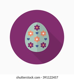 Easter egg icon , Vector flat long shadow design.