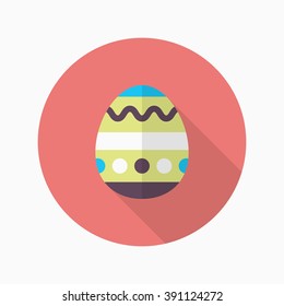 Easter egg icon , Vector flat long shadow design.