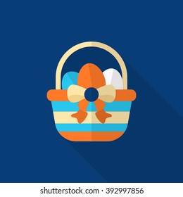 Easter egg icon , Vector flat long shadow design.