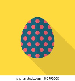 Easter egg icon , Vector flat long shadow design.