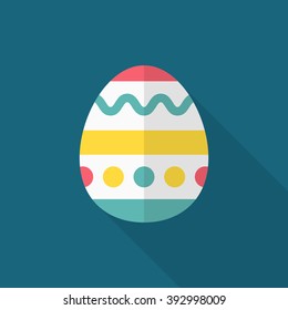 Easter egg icon , Vector flat long shadow design.