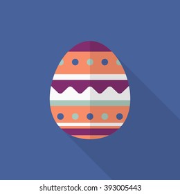 Easter egg icon , Vector flat long shadow design.
