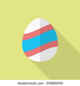 Easter egg icon , Vector flat long shadow design.