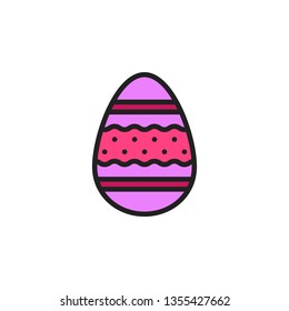 Easter Egg Icon Vector Illustration in Filled Style for Any Purpose