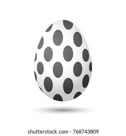 Easter egg icon. Vector Illustration. Gray easter egg on white background