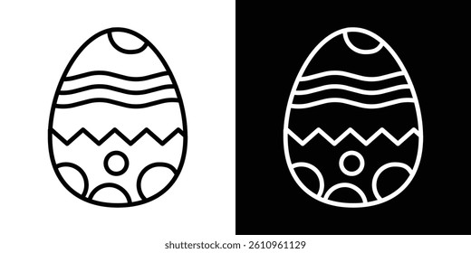 Easter egg icon Vector isolated outline drawing.