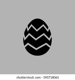 Easter egg icon vector. Isolated on gray background