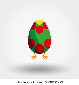 Easter egg. Icon for web and mobile application. Vector illustration on a white background. Flat design style.
