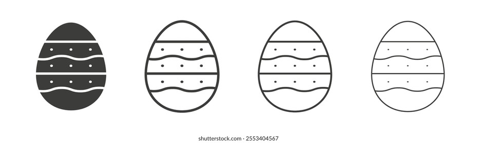 Easter egg icons collection. vector set in black color