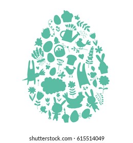 Easter egg, icons collection for your design. Vector illustration
