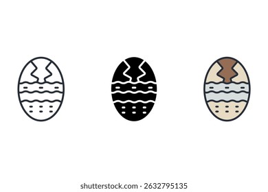 easter egg icons isolated on White Background. Flat style design