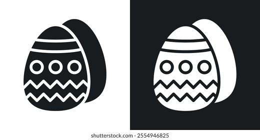 Easter egg icons in solid black and white colors