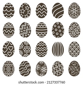 Easter egg icons symbol black color