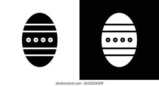 Easter egg icons vector set in solid flat style