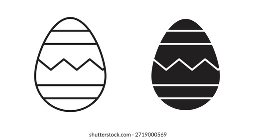 Easter egg icons, vector symbols. filled flat sign