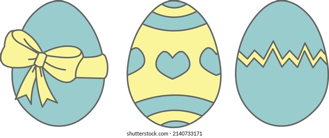 easter egg icons in yellow and blue color
