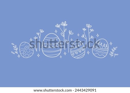 Easter egg illustration background easter day lineart vector happy easter element floral