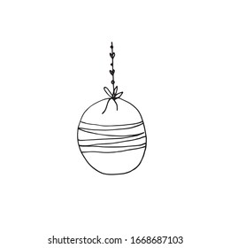 Easter egg illustration in doodle style in vector. decorative Easter egg