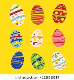 Easter egg illustration set